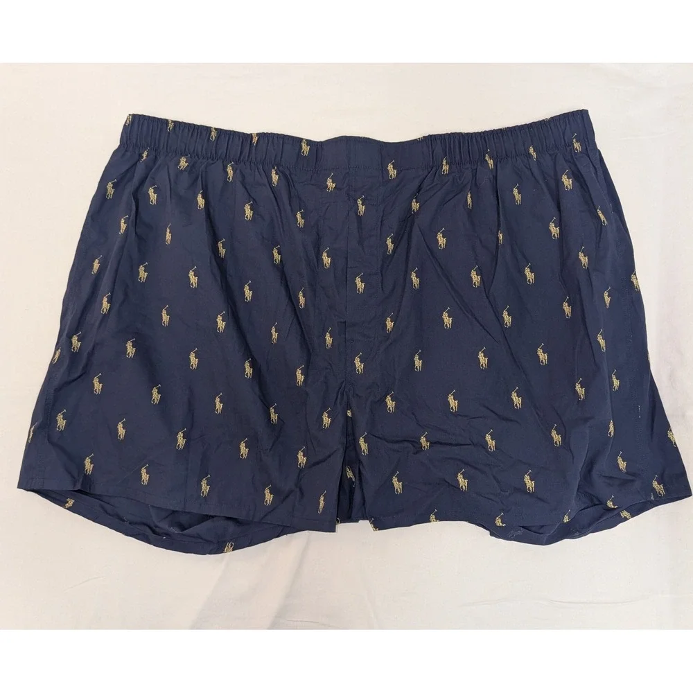 Polo Ralph Lauren Classic Fit Navy Pony Print Cotton Boxers Men's 2XL
